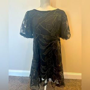 DKNY black puff sleeve dress- LIKE NEW